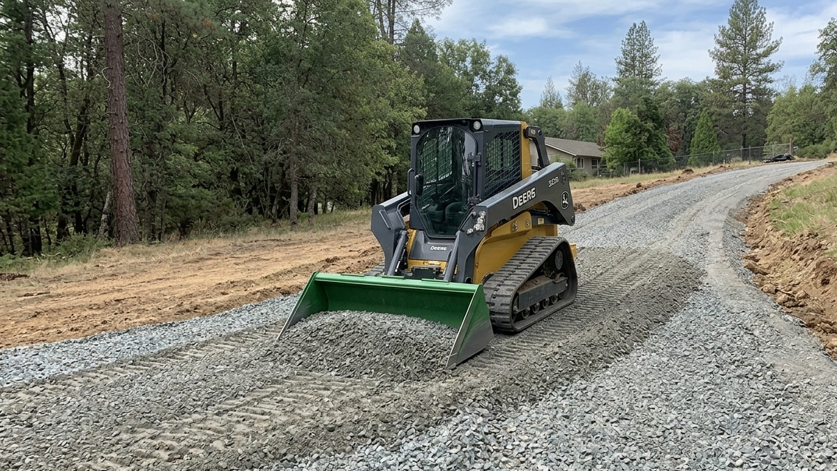 new stone driveway installation and grading